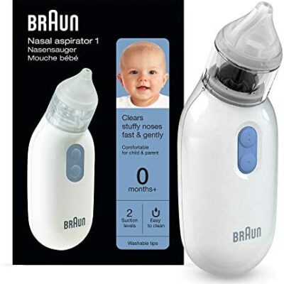 Aspirateur nasal Braun 1, BNA100EU. Élimine rapidement et en douceur la congestion nasale. Mouche-bébé électrique pour tous les âges, à partir de 0 ans