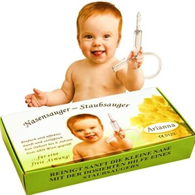 Baby Vac mouche bébé.Original - avec 2 embouts et une brosse de nettoyage gratuite - Aspirateur nasal pour bébé testé cliniquement - Nettoyant nasal doux et sûr - Aspirateur bébé nez par nez