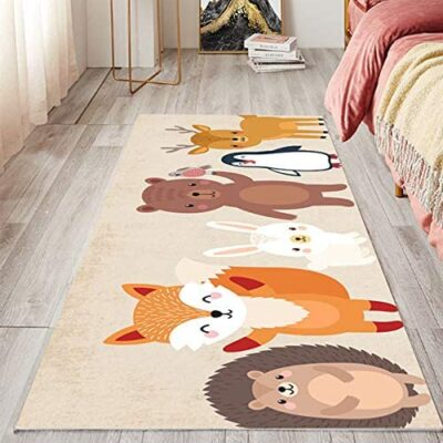 HB.YE Tapis de jeu pour bébé Tapis pour chambre à coucher Lavable Antidérapant 80x160cm - Renard