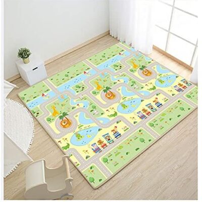 HOMTOL tapis de jeu pour bébé tapis rampant pour bébé tapis de sol en mousse pliable double face tapis de sport imperméable antidérapant favorise le développement sensoriel