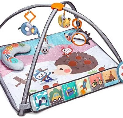 Jouet poussette tumama, jouet hochet suspendu animal en peluche, livre d'activités double face en tissu, tapis de jeu bébé, naissance bébé garçon et fille