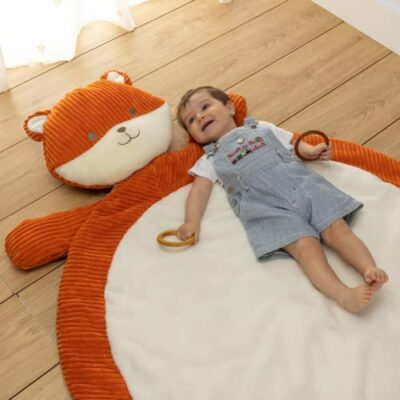 RUGUIES - Tapis d'Eveil Bébé - Matelas de Sol pour Enfants - Tapis de Ramper et de Jeu Très Épais - Gymnastique et Mouvement Mental Doux et Interactif - Cadeau de Naissance. Douche de bébé. Très grand (renard)