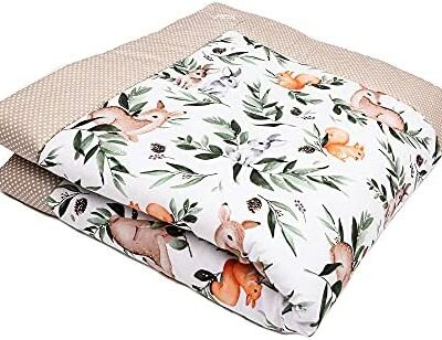 Tapis d'éveil bébé SWADDYL ® - Couverture confort - Tapis d'éveil - Tapis de parc - Grand Rembourrage - 100 x 100 cm (animaux de la forêt)