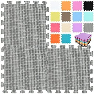 qqpp Coussin en Mousse pour Bébé Puzzle EVA - Idéal pour Tapis de Jeu pour Enfants, 18 Pièces (30*30*1cm), Gris.QQC-Lb18N