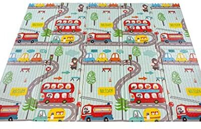 Calma Dragon Tapis de jeu pour bébé, pliable, rembourré antidérapant, résistant aux chocs, 200 x 180 x 1,5 cm, tapis de jeu, tapis de jeu pour enfants, tapis portable imperméable pour enfants (rue)