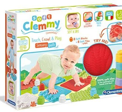 Clementoni 17352 17352 Soft Sensorials Clemmy Baby Activity Mat Blocks Early Made in Italy, 10 mois et plus, Couleur