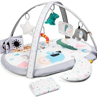 Coussin d'activité pour bébé avec coussins interchangeables, coussin d'activité de développement cognitif Lupante, Baby Senses, avec 6 jouets, plus large, plus épais, antidérapant, 92 x 64 x 52 cm