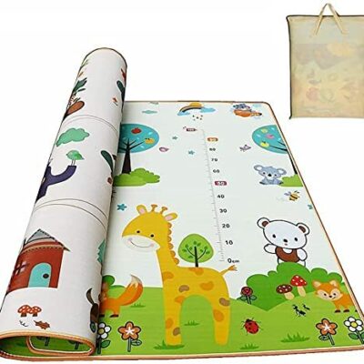 HOMTOL Tapis de jeu pour bébé, tapis de jeu pliable double face, tapis de sol en mousse épaisse pour bébé, tapis rampant pour enfants pour intérieur et extérieur - 180*150CM