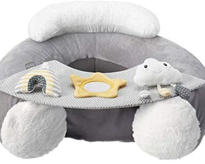 Nuby Sit-Me-Up - Siège bébé gonflable avec plateau et jouets bébé - Nuages ​​et étoiles