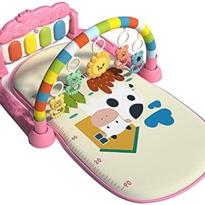 Tapis de fitness pour bébé, tapis de jeu pour bébé, tapis de jeu d'activité pour bébé, cadre de fitness pour pied de piano avec pendentif musical, tapis de fitness pour bébé, jeu d'entraînement sensoriel pour tapis de pied de piano