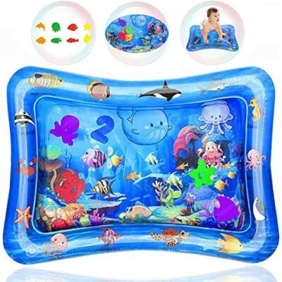 WELLXUNK® Coussin d'eau gonflable pour bébé, tapis de jeu pour coussin d'eau, coussin d'eau pour bébé, jouets pour bébé pendant 3 mois et plus, jeu d'activité amusant pour stimuler la croissance de bébé