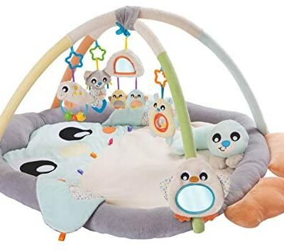 Tapis de jeu et d'activité Playgro Baby Penguin avec arc d'expérience à partir de 0 mois - 40220 - Multicolore