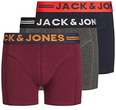 Jack & Jones Boxer pour garçon (lot de 3), gris foncé chiné, taille garçon 164