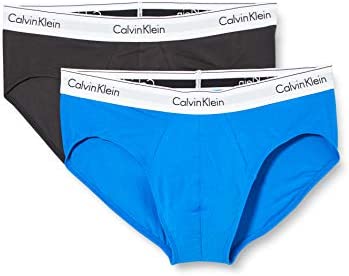 Calvin Klein Hip Brief Lot de 2 sous-vêtements, bleu artésien/fantôme, unisexe M