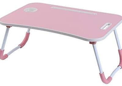 unycos - Bureau d'ordinateur pliant, plateau de chevet, table de chevet portable, support de lecture de lit, plateau de petit-déjeuner (rose)