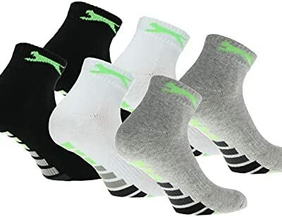 Slazenger Lot de 6 paires de chaussettes pour homme, au-dessus de la cheville, semelle intérieure en éponge, coton peigné