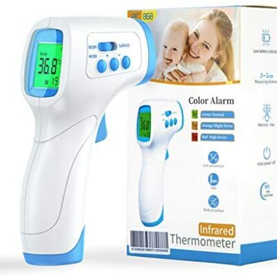 Thermomètre frontal sans contact, thermomètre IDOIT pour adultes, thermomètre infrarouge avec alarme de fièvre, avec fonction mémoire, écran LCD, thermomètre frontal pour bébé adulte