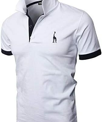 GHYUGR Fashion Polo à manches courtes pour hommes T-shirt décontracté Slim Top brodé S-XXL