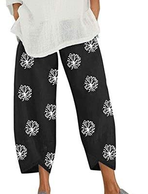 WWricotta Pantalon taille haute pour femme - Pantalon de sport grande taille Pantalon décontracté de couleur unie Pantalon de plage Pantalon de survêtement pour adolescents et filles