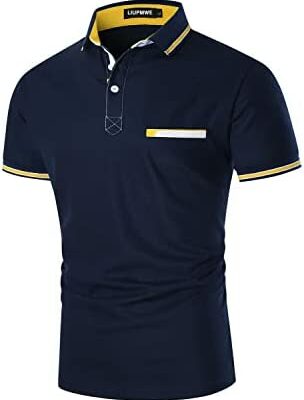 LIUPMWE Polos pour hommes à manches courtes Golf Tennis Coupe ajustée T-shirt de sport décontracté Polos de tennis avec poches S-XXL