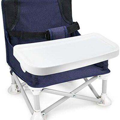 Mosbaby Chaise d'appoint pour tout-petit avec plateau amovible, chaise de bureau 2 en 1 pour bébé et chaise haute de voyage portable pour bébés de 6 à 36 mois, bleu 1