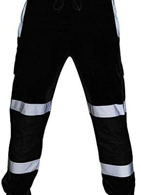 Ni_ka Pantalon de travail pour homme Vêtements de travail haute visibilité pour travail sur route Sarouel à lacets Pantalon de jogging de sport réfléchissant pour entraînement Tailles M à 3XL