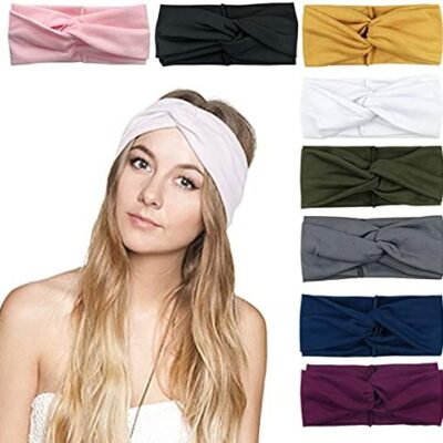 DRESHOW 8 pièces Bandeau pour femme Boho Bandeau élastique Bandana Accessoires pour cheveux