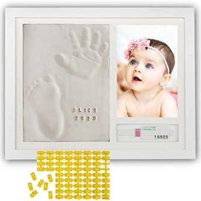 PITI COT Porte-empreintes de bébé | Cadeaux d'anniversaire personnalisés | Porte-bracelet alphanumérique et de naissance | Kits d'empreintes de pas et de mains de bébé | Cadeaux pour jeunes mamans, bébés filles et garçons