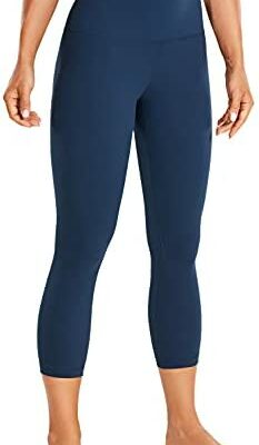 CRZ YOGA Dames Sport Leggings Höhe Taille Sporthose Body mit Tasche Verdeckte -53cm