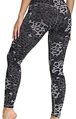 Leggings Yoga Femme Leggings Fitness Femme Leggings Sport Femme Leggings Camouflage Taille Haute Léopard Noir Gris Stretch Confortable