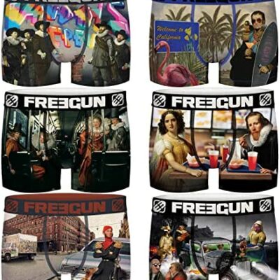 FREEGUN Lot de 6 boxers en microfibre pour homme