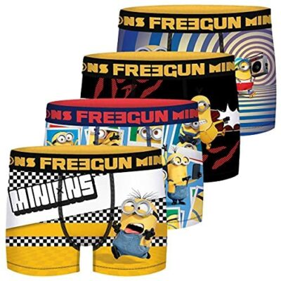 Minions Boxer pour homme, Boxer pour homme, Moi, moche et méchant, anti-rides (lot de 4)