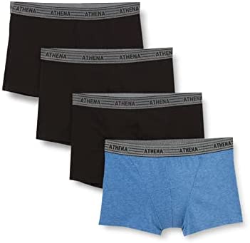 ATHENA Boxer en coton basique promotionnel pour homme, multicolore (noir/noir/noir/noir/bleu/noir/poilu/noir 9050), XL EU