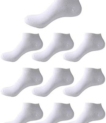 Budermmy Chaussettes Lot de 6 paires ou 10 paires Chaussettes de sport courtes pour homme et femme Socquettes en coton