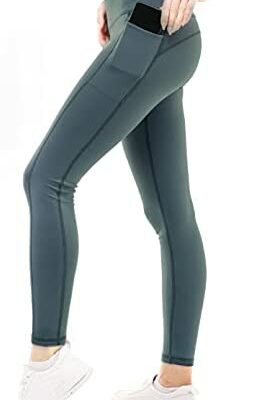 Legging de Sport Femme avec Poches - Anti Squat - Fitness, Yoga, Jogging, Course à Pied, Entraînement - Doublé, Push & Ceinture Élastique