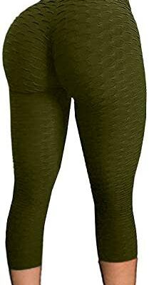 WWricotta Leggings de yoga taille haute pour femme – avec jogging sur le ventre – avec leggings élastiques plissés et opaques pour le jogging