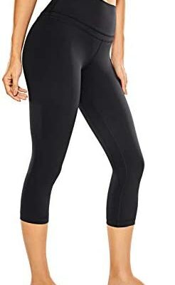 CRZ YOGA Legging de sport stretch pour femme Taille haute avec poches 53 cm