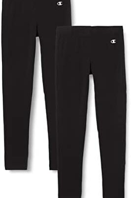 Champion Girl's American Classics-C-Logo Regular Legging (lot de 2)