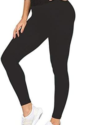 Van Der Rich ® Legging de sport taille haute 100 % coton grande taille - Femme