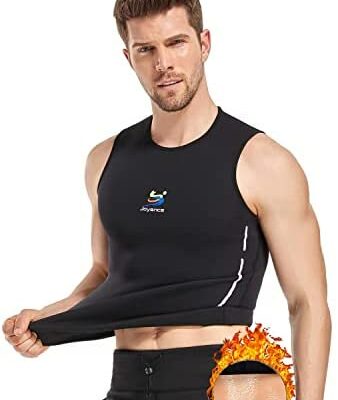 Débardeur Sport Homme Sweat, Ceinture Ventrale Slim Fit, Gaine Mince Ventre Plat, SCR-5500 T-Shirt Débardeur pour Effet Sauna et Gaine Corps, Musculation Sports Jogging