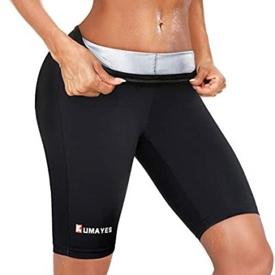 KUMAYES Short de sport pour femme Sauna Pantalon amincissant Leggings anti-cellulite Fitness Yoga Pantalon de sauna