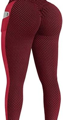 Pantalon de sport pour femme - Conception en nid d'abeille TIK Tok Pantalon de course respirant Taille plus Sportswear Leggings de sport Taille haute Push Khmer Winter Sexy Ceinture Poches