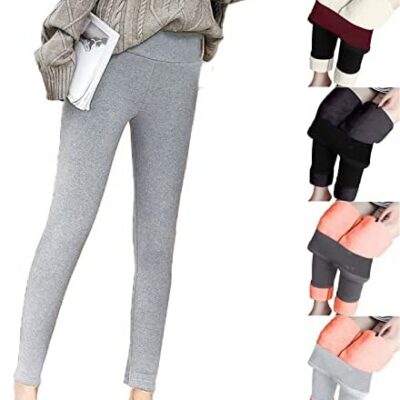 Onsoyours Leggings doublés en polaire pour femme Legging en polaire stretch mince épais pantalon hiver thermique pantalon doublé en polaire taille haute stretch leggings grande taille