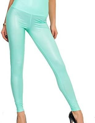 FUTURO FASHION - Legging Long Taille Haute - Sexy - Latex/Faux Cuir - Mat