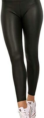 YC Fashion & Style Legging taille haute pour femme - Faux cuir - Coupe slim - Taille élastique