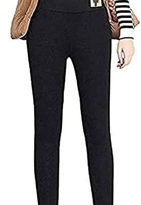 Yokbeer Legging coupe-vent en laine de cachemire extra épais pour femme