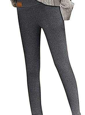 Yokbeer Pantalon Thermique Extra Épais Leggings en Laine Cachemire Coupe-Vent et Froid Chaud, Hiver Chaud Pantalon Femme Leggings Stretch Doublure Polaire Leggings Épaississants