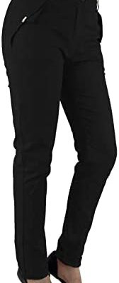 Joffee Company Pantalon pour femme en coton stretch avec poches (Code 3020)