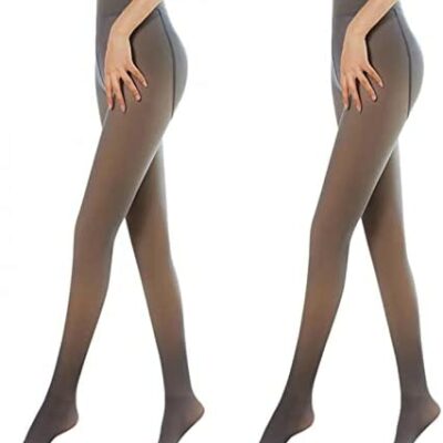 Body d'hiver pour femme, coupe slim en polaire thermique translucide, collants plats élastiques pour le ventre, jambes taille haute, coupe slim en polaire épaisse et chaude - Élégant et sexy - Lot de 2