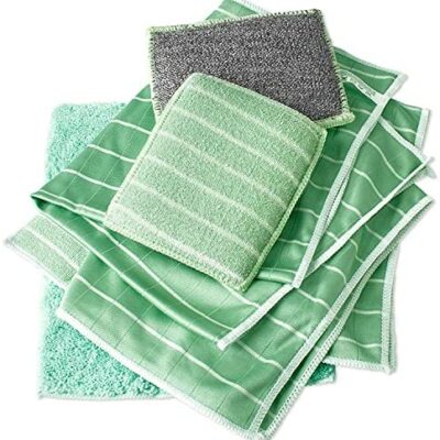 Awinker Lot de 6 chiffons en microfibre de bambou pour fenêtre miroir carrelage corps microfibre bambou verre maison salle de bain